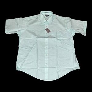 Vintage Botany 500 Men's Light Green Short Sleeve Button Up Shirt Classic 16.5‎